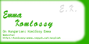emma komlossy business card