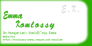 emma komlossy business card